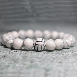 10mm Beads Bracelet Volleyball Baseball Strand Biker Jewelry Gift