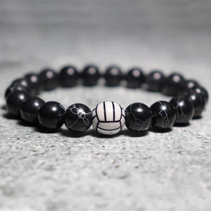 10mm Beads Bracelet Volleyball Baseball Strand Biker Jewelry Gift