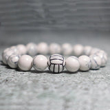 10mm Beads Bracelet Volleyball Baseball Strand Biker Jewelry Gift