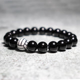 10mm Beads Bracelet Volleyball Baseball Strand Biker Jewelry Gift