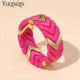 Colorful Resin Wide Bracelets for Women Adjustable Chain Bangles