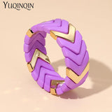 Colorful Resin Wide Bracelets for Women Adjustable Chain Bangles