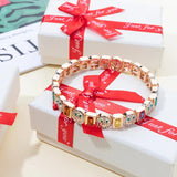 Summer Flower Charm Bracelets Beaded Bangle Boho Jewelry