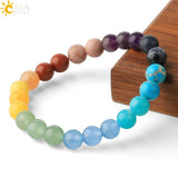 CSJA Healing 7 Chakras Bracelet Natural Stone Crystal Bracelets Femme Reiki