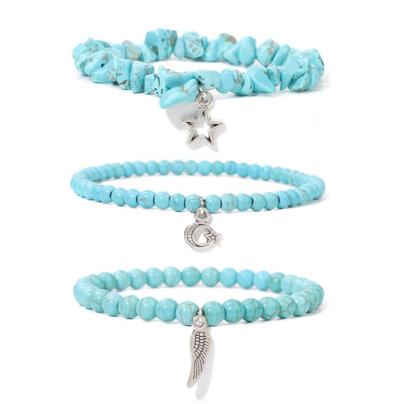 Green Aventurine Beaded Bracelet with Charms for Women Men