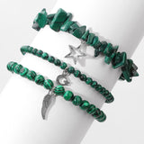 Green Aventurine Beaded Bracelet with Charms for Women Men