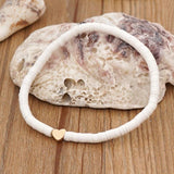 Heart Shaped Women Clay Bracelet Elastic Jewelry Solid