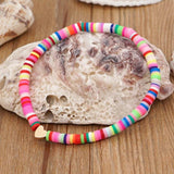 Heart Shaped Women Clay Bracelet Elastic Jewelry Solid