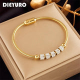 316L Stainless Steel Rhinestone Bracelet For Women Ladies