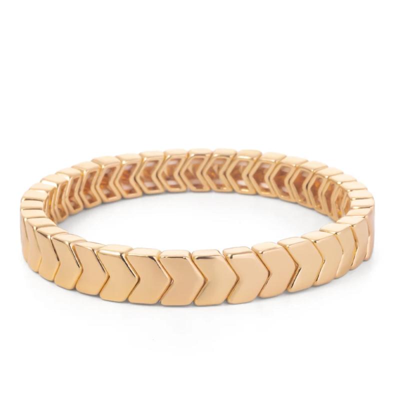 Bohemian Enamel Bracelet Alloy Beads Elastic Bangle Women Jewelry