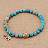6MM Stone Buddha Elephant Beads Bracelet Jewelry