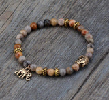 6MM Stone Buddha Elephant Beads Bracelet Jewelry