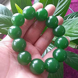 Green Jade Bracelet Fine Jewelry Bangle Real Jades Stone Beads Elastic