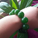 Green Jade Bracelet Fine Jewelry Bangle Real Jades Stone Beads Elastic