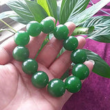 Green Jade Bracelet Fine Jewelry Bangle Real Jades Stone Beads Elastic