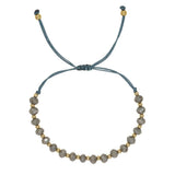 Irregular Crystal Beaded Friendship Bracelet Adjustable Rope Chain Bangle
