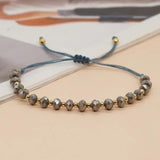 Irregular Crystal Beaded Friendship Bracelet Adjustable Rope Chain Bangle