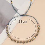Irregular Crystal Beaded Friendship Bracelet Adjustable Rope Chain Bangle