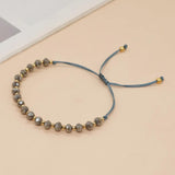 Irregular Crystal Beaded Friendship Bracelet Adjustable Rope Chain Bangle