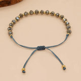 Irregular Crystal Beaded Friendship Bracelet Adjustable Rope Chain Bangle