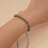 Irregular Crystal Beaded Friendship Bracelet Adjustable Rope Chain Bangle