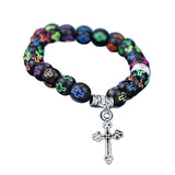Catholic Cross Rosary Bracelet Finger Baptism Rosaries Bangle Prayer Gift