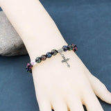 Catholic Cross Rosary Bracelet Finger Baptism Rosaries Bangle Prayer Gift