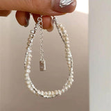 925 Silver Double Layer Pearl Bracelet Bead Jewelry Charm Bracelet