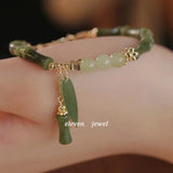 925 Silver Pearls Bamboo Knots Bracelet for Women Girl