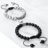 2pcs Couple Bracelet Natural Stone Beads Magnetic Jewelry Lover Gift