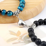 2pcs Couple Bracelet Natural Stone Beads Magnetic Jewelry Lover Gift