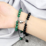 2pcs Couple Bracelet Natural Stone Beads Magnetic Jewelry Lover Gift