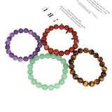 Natural Stone Round Beads Bracelet Chakra Healing Crystal Elastic Stretch Bangle