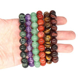 Natural Stone Round Beads Bracelet Chakra Healing Crystal Elastic Stretch Bangle