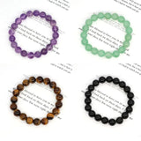 Natural Stone Round Beads Bracelet Chakra Healing Crystal Elastic Stretch Bangle