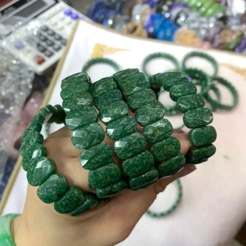 Natural Green Epidote Stone Bracelets for Energy