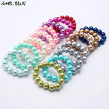 5pc Baby Kids Elastic Beaded Bracelets Girls Jewelry