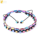 CSJA Hematite Bracelet Magnetic Elastic Weave Adjustable Bangle F623