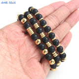 Classic Stone Beads Bracelets Stainless Steel Anniversary Jewelry