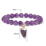 Purple Quartz Crystal Beads Charm Bracelet Amethysts Series Beaded Bracelets