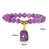 Purple Quartz Crystal Beads Charm Bracelet Amethysts Series Beaded Bracelets
