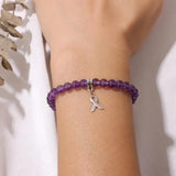 Purple Quartz Crystal Beads Charm Bracelet Amethysts Series Beaded Bracelets