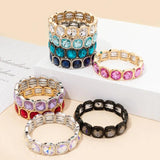 Square Rhinestone Crystal Bangle Boho Bracelet