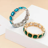 Square Rhinestone Crystal Bangle Boho Bracelet