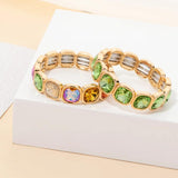 Square Rhinestone Crystal Bangle Boho Bracelet