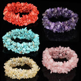 Amethyst Chip Beads Bracelet Natural Stone Healing Crystal Bohemian Bangle