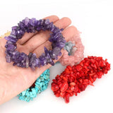 Amethyst Chip Beads Bracelet Natural Stone Healing Crystal Bohemian Bangle