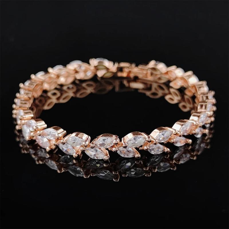 Silver Leaves Bracelet Bangle For Women Anniversary Gift