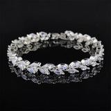 Silver Leaves Bracelet Bangle For Women Anniversary Gift