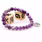Purple Crystal Beads Bracelets & Bangles with Life of Tree